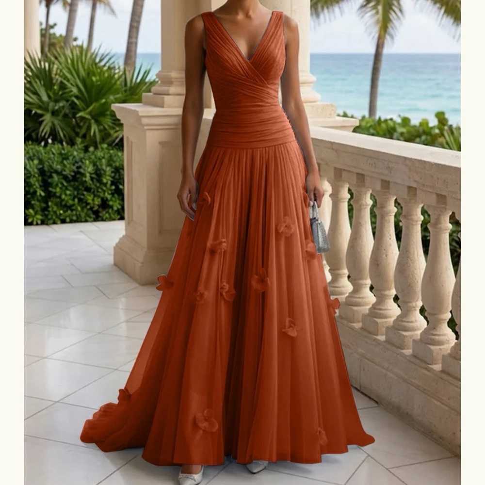 Dreamlily Evening Dress with 3D Flowers